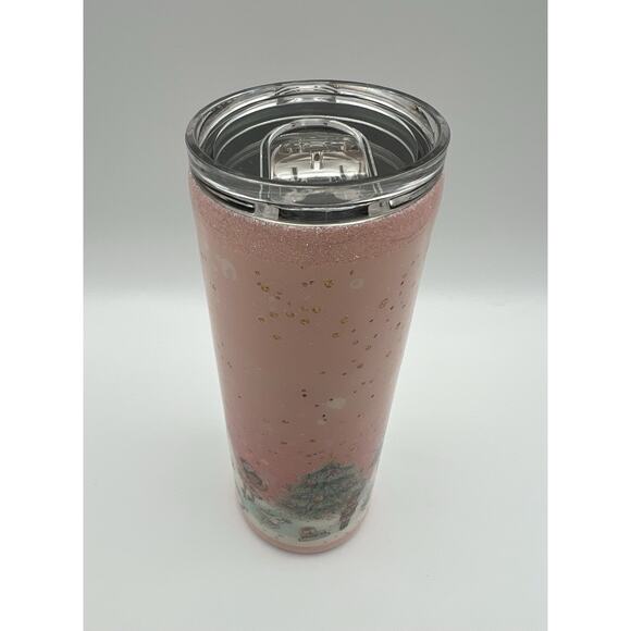 Pink Ballerina Nutcracker Ballet Christmas Themed Glitter 20oz Tumbler with Lid - Picture 6 of 13